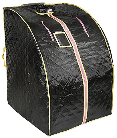 Temperatur Tragbare Infrarot-Sauna zur Spa Heimsauna Portable Infrarot-Sauna, Infrarot-Physiotherapie, Heimsauna, 4 Infrarot-Heizplatten + 36 Turmalinsteine-Schwarz-Infrarot