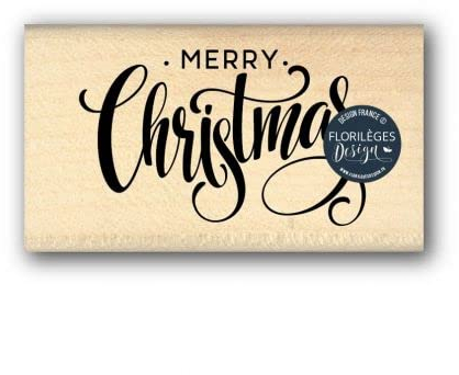 Stempel aus Holz, Motiv: Merry Christmas