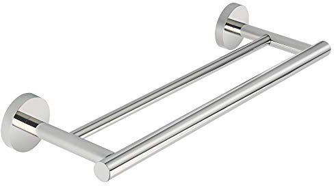 Sayayo Portasciugamani Bagno Porta Asciugamani Bidet Cromo Lucido, 40CM Porta Asciugamano per Cucina e Bagno Porta Salviette da Parete in Acciaio Inox, 2 Braccio