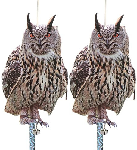 Kungfu Mall 2 Stück Vogelschreck Vogelabwehr Pappe mit Taubenschreck Reflektorband Reflektierende Eule Vogelschreck Vogelscheuche Eule Zur Vogelabwehr Taubenabwehr Schutz Balkon, Garten, Fenster
