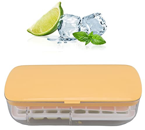 Forme de glaçon de glace premium avec couvercle et récipient récipient à glaçons, chefs de glaçon avec conteneurs 24 plateaux de glaçons faciles à résoudre des bols de glaçons, pour bébé bouillie