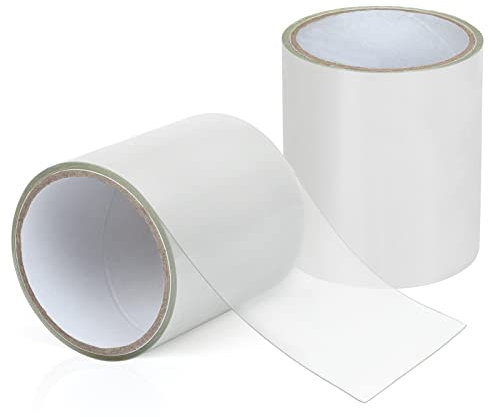 Kcmell Cinta de reparación de tiendas cinta impermeable transparente para toldos recubiertos de PVC carpas piscinas inflables techo lona cenador lona kit de reparación de camping (10 cm x 15 m)