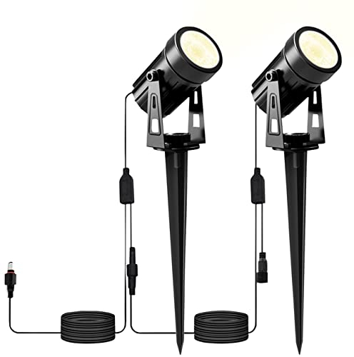 Luminea Zubehör zu Lampen Erdspieß: 2tlg.-Erweiterungs-Set für Aluminium-Gartenspots, 425 Lumen, 6 W (Erdspieß-aussen-Strahler, COB-LED Gartenbeleuchtung, Gartenleuchte Standleuchte)