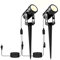 Luminea Zubehör zu Lampen Erdspieß: 2tlg.-Erweiterungs-Set für Aluminium-Gartenspots, 425 Lumen, 6 W (Erdspieß-aussen-Strahler, COB-LED Gartenbeleuchtung, Gartenleuchte Standleuchte)