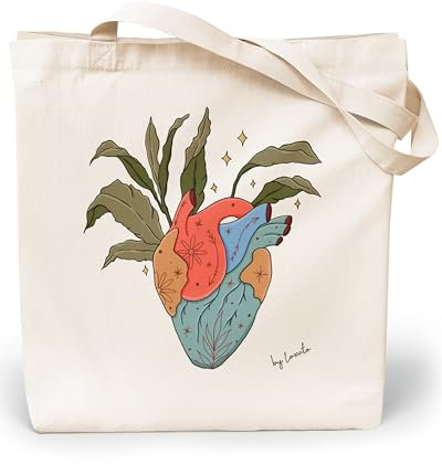 Loxato Stoffbeutel Bedruckt - Stofftasche - Baumwolltasche Bedruckt 100% B35 x H42 x T8 cm - Tragetasche Canvas-Stoff 220 g/m2 - Jutebeutel - Einkaufstasche Lange Henkel 70cm - Einkaufsbeutel