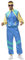 80er Jahre Outfit Herren 70er 90er Trainingsanzug Langarm Jacke und Hose Anzug Zeitreise Schlagermove Kleidung New Kids Kostüm Hippie Festival Rave Halloween Karneval Party Faschingskostüme Blau XL