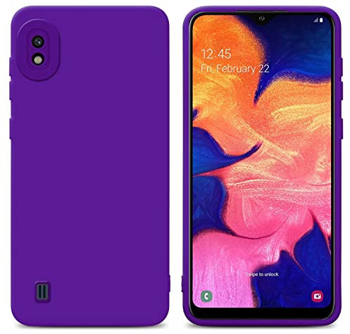 Cadorabo Hülle kompatibel mit Samsung Galaxy A10 Schutzhülle TPU Silikon Case Liquid Design mit Kameraschutz Slim Kratzfest Weiche Gummi mit Rundumschutz Case Hülle für Galaxy A10 in Lila