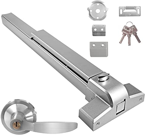 BST - Cerradura de puerta con palanca exterior, dispositivo de salida de pánico de acero inoxidable para puertas de emergencia comerciales de madera y metal de 28 a 36 pulgadas