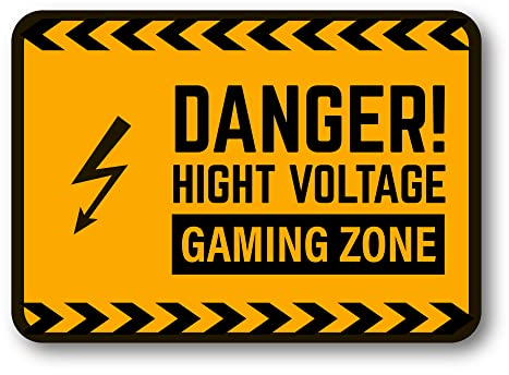 Point20.it - Gaming Zone targa decorativa in plastica decorazione da appendere per porta studenti sala giochi game danger entry camera da letto idea regalo streamer cameretta bambino bimbo (Modello 4)