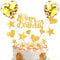 Happy Birthday Tortendeko Gold 13pcs Kuchen Deko Glitzer Sterne Cake Topper Kuchendeko Geburtstagstorte für Geburtstagsfeier Jubiläum