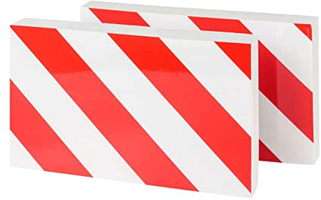 Walser CarComfort Garagen-Wandschutz, 2 Stück Auto-Türkanten-Schutz, Türschutz-Garage selbstklebend, Auto-Tür-Schutz-Set 32x20x4 cm rot/weiß