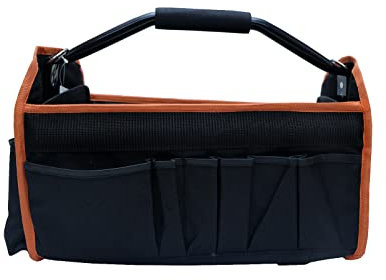 Professional Grade Tool Bag, 16-inch with Waterproof Design, 14 Pockets, Tubular Handle with Foam Grip, Adjustable Shoulder Strap, and Collapsible Design - Store Your Tools with Confidence