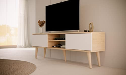 Générique Mueble TV Toronto para sala de estar, 160 cm, color roble y blanco