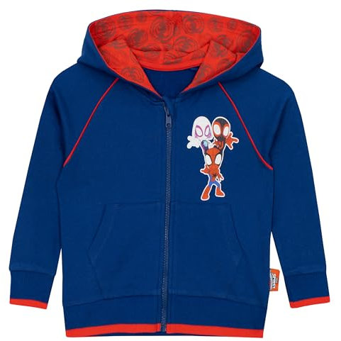 Marvel Sudadera | Sudadera Spiderman Niño con Spidey y Sus Increíbles Amigos | Ropa Spiderman | Azul | 9-10 Años