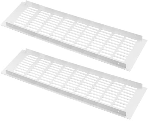 ZESLIV Rejilla de ventilación (2 unidades, aluminio, 150 x 400 mm), color blanco