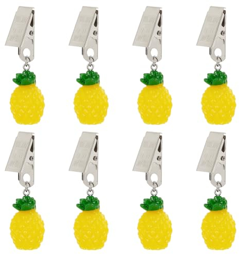 PH PandaHall 8 Stück Ananas Tischdeckengewicht Früchte Tischdeckengewicht Harz Tuchgewichte Clips Tischdeckengewichte Mit Metallklammern Für Outdoor Garten Party Hochzeit