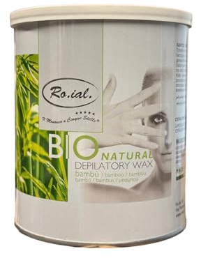 Ro.ial - Cire dépilatoire bio et écologique - Cire chaude et en boîte avec bambou - Types de peaux délicates - 0 % d'huile minérale - 800 ml - Fabriquée en Italie