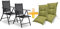sunnypillow 2er Set Gartenstühle und Gartenstuhlauflagen Niedriglehner | 100x50x9 cm Auflage wasserdicht UV-lichtecht | Klappsessel Klappstuhl für Garten Polsterauflagen Stuhlauflage | Grün