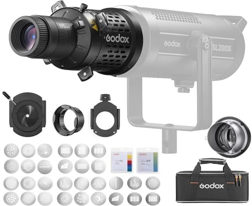 GODOX BLP Projektor, Snoot Fotografie für Bowens Mount S30 SL60W SL60IIBi VL150 VL150II M300D M600D CB60 CB100C CB200B 100X 200X 300D LED Dauerlicht (BLP KIT2)