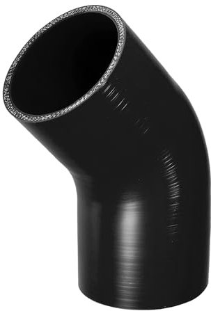 QUARKZMAN 1 Pieza Manguera de Silicona para Automóvil Negra de 80mm (3.15) de Diámetro Interno Y 90mm (3.54) de Longitud A 45 Grados, Universal