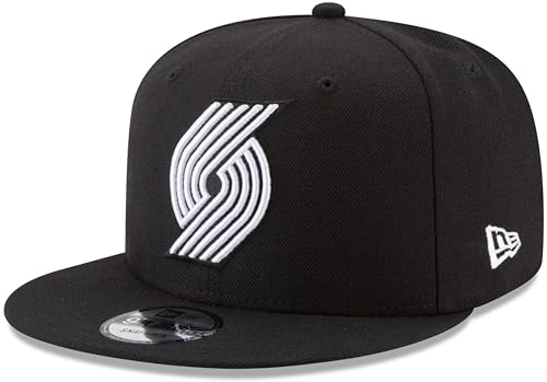 New Era NBA 9FIFTY Schwarz Weiß Verstellbare Snapback Hat Cap Einheitsgröße, Portland Trail Blazers, Einheitsgröße