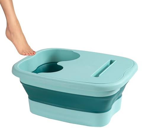 Foot Soaking Bath Basin - Foot Soak Bath Tub with Massaging Rollers - Stress Relief Foot Spa, Foldable Bucket Large Foot Soaking Tub bucket Foldable Foot Bath Tray