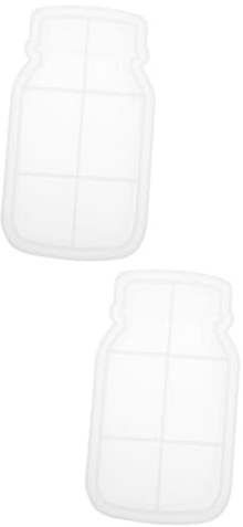 DIYEAH 2pcs Mason Jar Mold Mirrored Tray Casting Mold Silicone Craft Molds Jewelry Container Silicone Mold Mason Jars Jewelry Boxes Candle Holder Plate Mold Drinks Aromatherapy