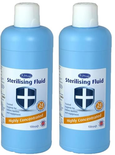Dr Johnsons Highly Concentrated Sterilising Fluid Baby Bottle Cleaner - Cold Water Steriliser with Welari Thank You Card | (2L)