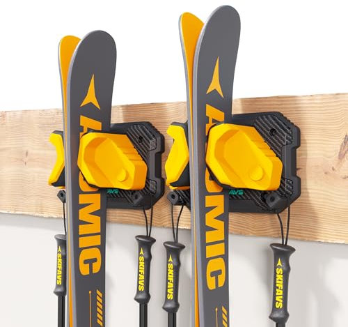Ski-Wandhalterung, Gelb, 2 Stück
