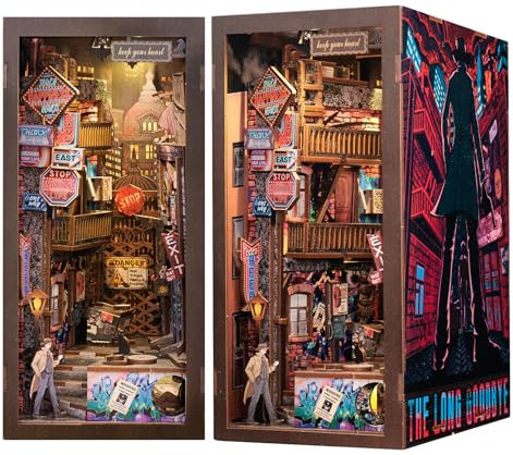 Cutefun The Long Goodbye (BN02) - Kit per la casa delle bambole in legno, fai da te, in miniatura, per la biblioteca e per la casa delle bambole