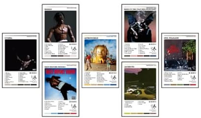 Stussy Leinwandbild, signierte limitierte Auflage, 7-teiliges Musikalbum-Poster, ästhetische Wohnheim-Dekoration für Teenager