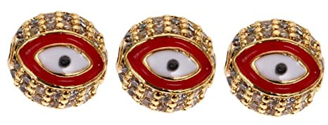 IWOWHERO 3pcs Evil Eye Bead Evil Eye Charms Pendant Jewelry Eye DIY Evil Eye Charm Beads for Bracelets Evil Eye Connection Dragon Eyes Charms Clay Beads Evil Eye Charms Red Alloy
