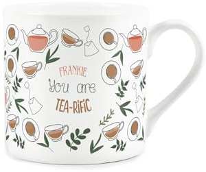 Custom Tea-rific Mug - Personalized Bone China Gift for Tea Lovers - Hot Drinks Cup Present