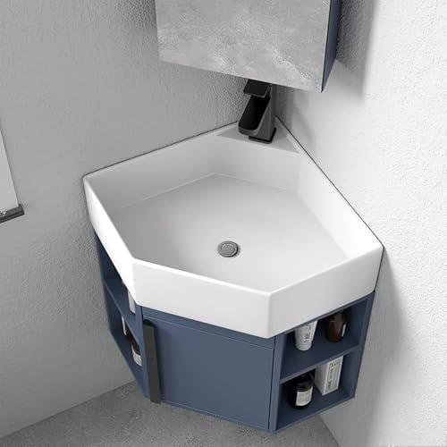 Lavandino angolare da parete per il bagno Lavandino angolare da balcone con contenitore Lavandino angolare da bagno Lavandino angolare in ceramica Mobile angolare da bagno Mobile angolare da bagno con