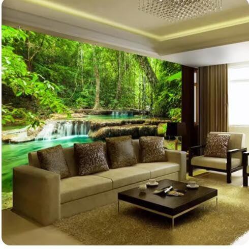 vjdlflihlh Papier Peint Photo 3D Personnalisé Paysage Vert Peinture Murale Salon Chambre Fond Mural 3D-150Cmx105Cm