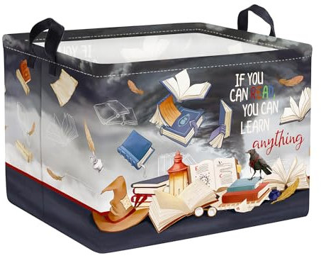 Clastyle Magisches Buch Kinder Wäschekorb mit Deckel Faltbar Kleidung Spielzeug Aufbewahrungskorb Jungen Mädchen Aufbewahrungsbox für Babyzimmer Bad,Tornado,40 * 30 * 30 cm