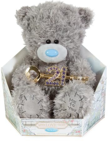 Me To You Tatty Teddy Cute Plush 21st Birthday Bear With Key 19cm-High Presented On Premium Gift Plinth - Signature Collection