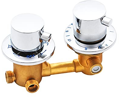Mitigeur de douche thermostatique moderne avec double commande en laiton pour salle de bain 3 voies et robinet mitigeur de douche 10 cm