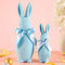 Amanman Osterhasen-Dekoration, 2 Stück, Ostergeschenke für Jungen, 30,5 cm und 20,3 cm, blauer Hase für Oster-Tischdekorationen (blau)