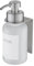 Distributeur de savon en verre avec support mural autocollant - Distributeur à pompe en acier inoxydable pour savon liquide - Distributeur de liquide vaisselle sans perçage - 400 ml (givré/argent)