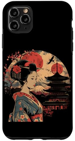 Japanese Geisha Traditional Art Kimono Geisha Girl Pagoda Case for iPhone 11 Pro Max