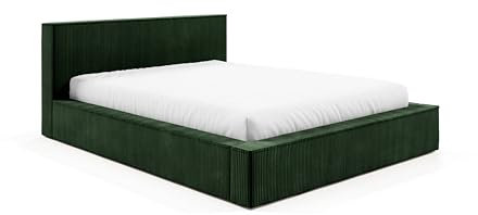 Sofello FILO Bett 200x200 Lattenrost aus Holz Polsterbett 90 120 140 160 180 200 Höhe 30 cm ohne bedkasten (Poso 14 - grün, 180x200)