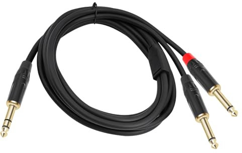 Sehuby Y Splitter Cable,1/4inch Stereos Y Splitter Insert Cable, 1/4inch Male to Two 1/4inch(6.35mm) Male Cable