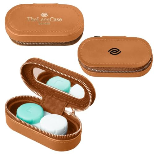 TheLensCase OLHO – (Reusable Contact Lens Case) (Caramel Brown)