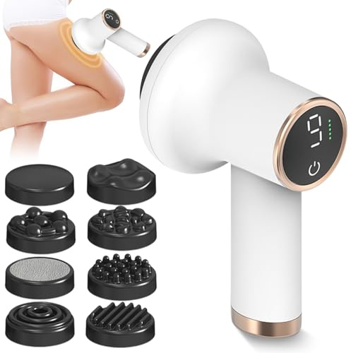 Elektrisch Cellulite Massagegerät, Anti-Cellulite-Massagegerät, Anti-Cellulite Tragbarkeit mit 8 austauschbaren Zubehör, Straffen Formen, Lindern Müdigkeit für Beine, Hals, Schulter, Taille, Bauch