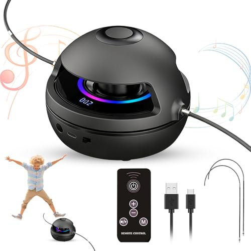 Machine à Sauter Intelligente à la Corde, Corde à Sauter Électronique Automatique avec Télécommande, Vitesse de 10 Niveaux, Compteur d'Affichage LED, Musique Bluetooth