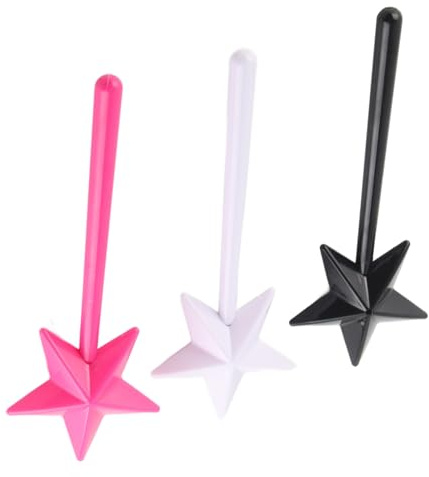 Mtlavishness Salero y pimentero mágico, diseño de varita en forma de estrella, dispensador de condimentos recargable para decoración de mesa de comedor de cocina, rosa, negro y