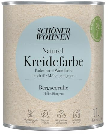 1L Schöner Wohnen Naturell Kreidefarbe Bergseeruhe, Helles Blaugrau