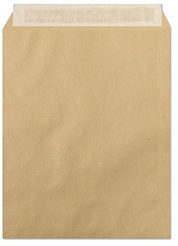 Clairefontaine 5755C - Paquet de 50 Pochettes Kraft Milleraies Brun 24-260x330 mm - Auto-Adhésives - 90g/m²