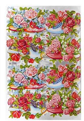 Glanzbilder EF 7118 Blumen Rosen Gesteck Posiebilder Deko GWI 737
